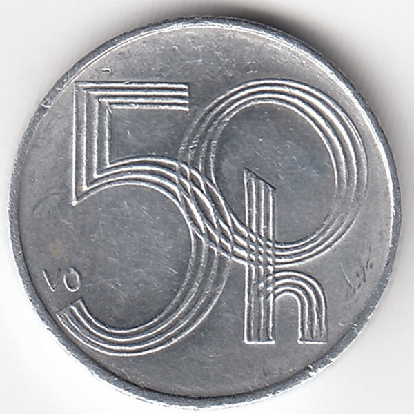 Чехия 50 геллеров 2001 год