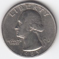 США 25 центов 1985 год (P)
