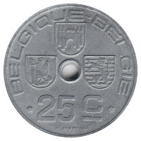 Бельгия (Belgique-Belgie) 25 сантимов 1946 год
