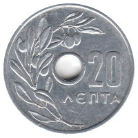 Греция 20 лепт 1954 год