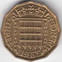 Великобритания 3 пенни 1961 год