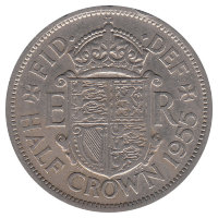 Великобритания 1/2 кроны 1955 год