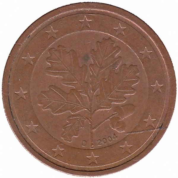 Германия 2 евроцента 2004 год (D)