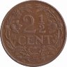 Нидерландские Антильские острова  2 1/2 цента 1965 год (метка «рыба» перед датой)
