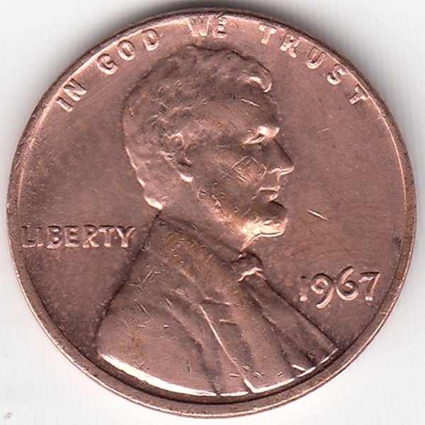 США 1 цент 1967 год