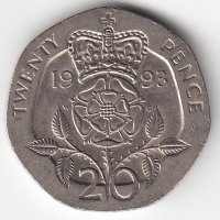 Великобритания 20 пенсов 1993 год