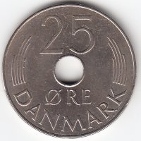 Дания 25 эре 1983 год
