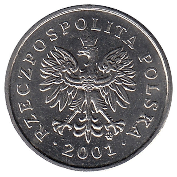 Польша 10 грошей 2001 год
