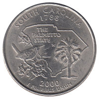 США 25 центов 2000 год (P). Южная Каролина.