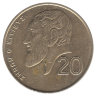 Кипр 20 центов 1992 год