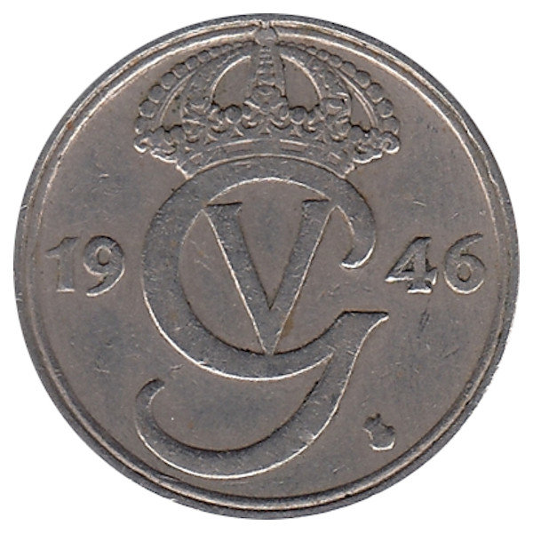 Швеция 25 эре 1946 год