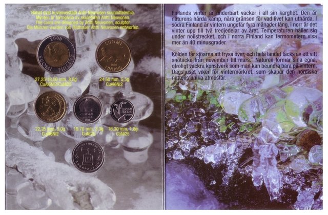 Финляндия набор из 5 монет и жетон 2000 год (выпуск 1)