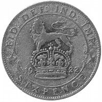 Великобритания 6 пенсов 1922 год