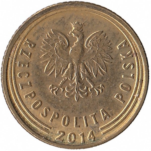 Польша 1 грош 2014 год