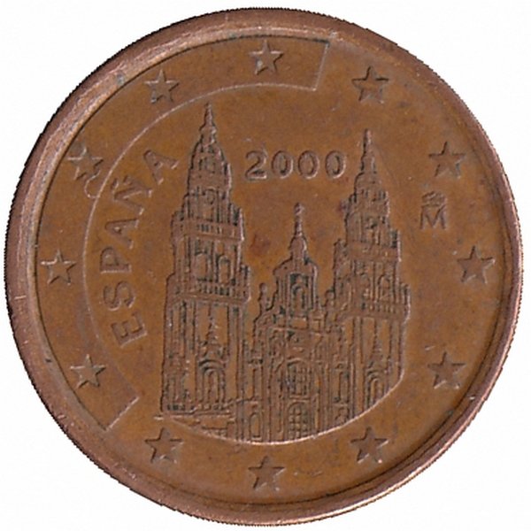Испания 1 евроцент 2000 год