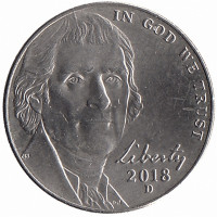 США 5 центов 2018 год (D)
