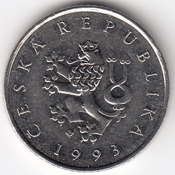 Чехия 1 крона 1993 год