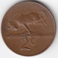 ЮАР 2 цента 1965 год