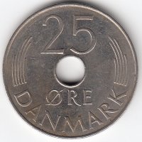 Дания 25 эре 1984 год