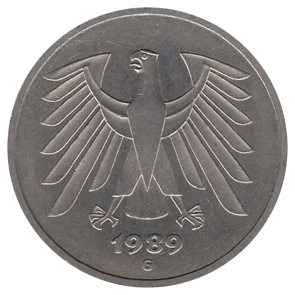 ФРГ 5 марок 1989 год (G)