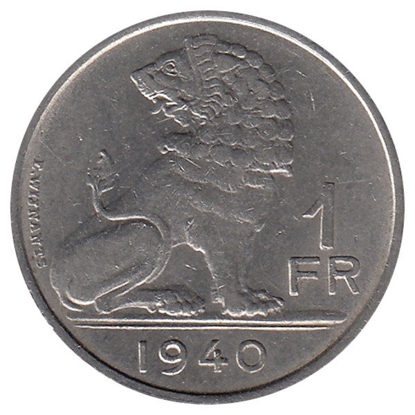Бельгия (Belgie-Belgique) 1 франк 1940 год