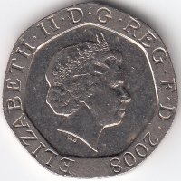 Великобритания 20 пенсов 2008 год