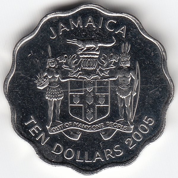 Ямайка 10 долларов 2005 год