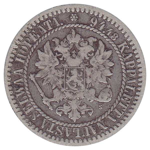 Финляндия (Великое княжество) 1 марка 1865 год 