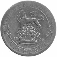 Великобритания 6 пенсов 1924 год (F)