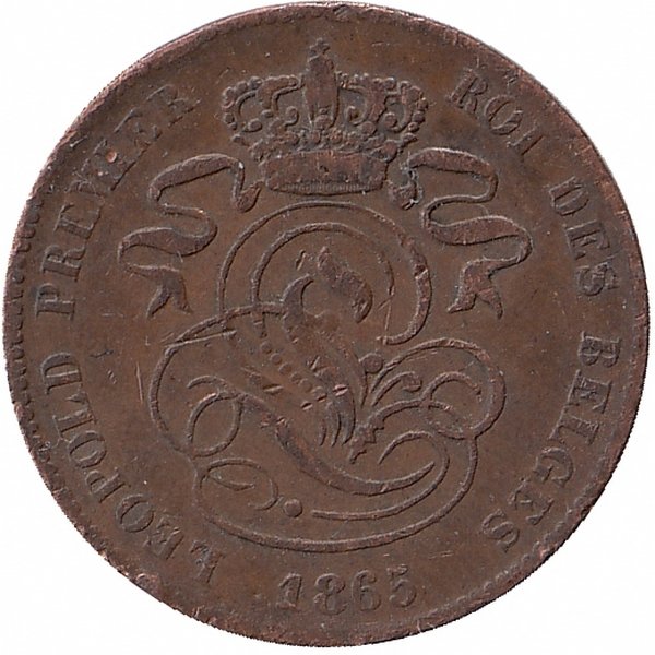 Бельгия (Belgie) 2 сантима 1865 год