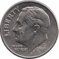 США 10 центов 2007 год (D)