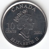 Канада 10 центов 2001 год