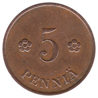 Финляндия 5 пенни 1934 год