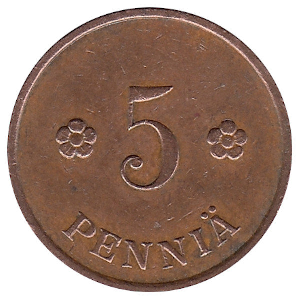 Финляндия 5 пенни 1934 год
