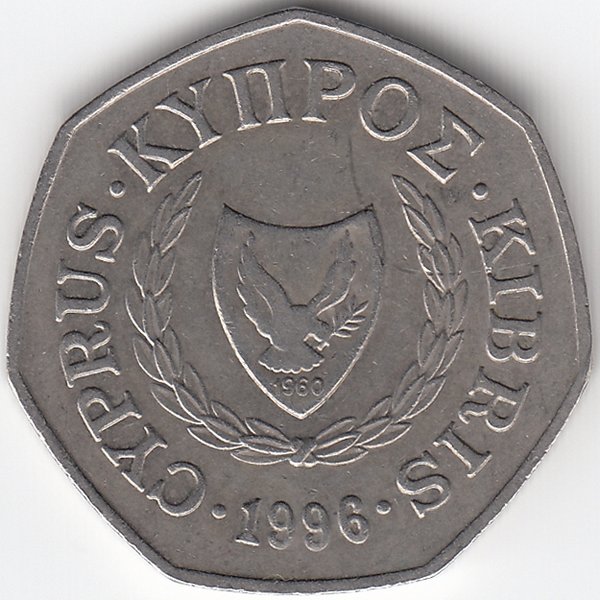 Кипр 50 центов 1996 год
