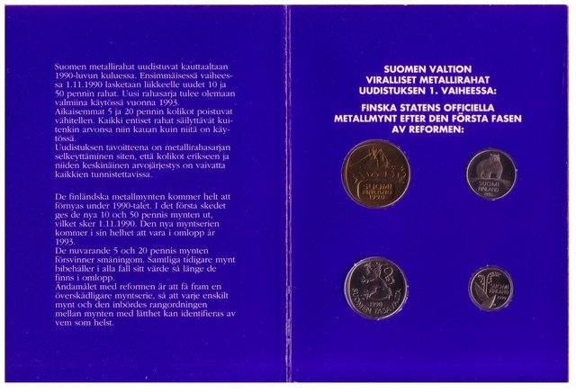 Финляндия набор из 4 монет 1990 год