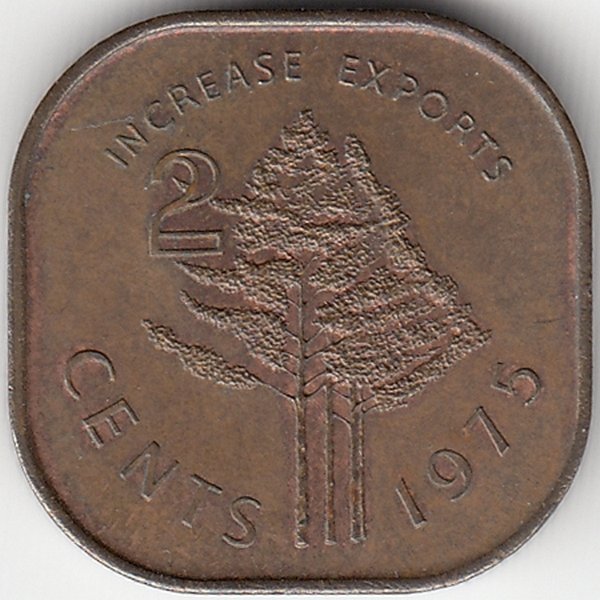 Свазиленд 2 цента 1975 год
