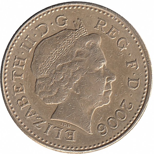 Великобритания 1 фунт 2006 год