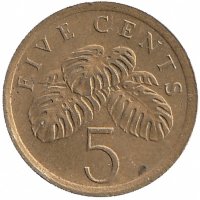 Сингапур 5 центов 1989 год