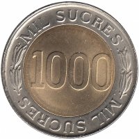 Эквадор 1000 сукре 1997 год (UNC)