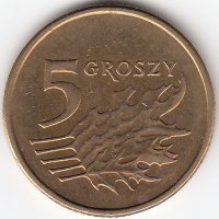 Польша 5 грошей 2008 год