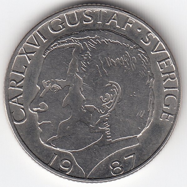 Швеция 1 крона 1987 год