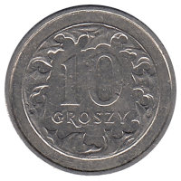 Польша 10 грошей 2008 год
