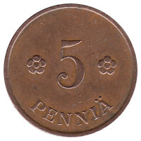 Финляндия 5 пенни 1935 год