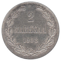 Финляндия (Великое княжество) 2 марки 1908 год (редкая!)
