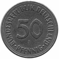 ФРГ 50 пфеннигов 1970 год (J)