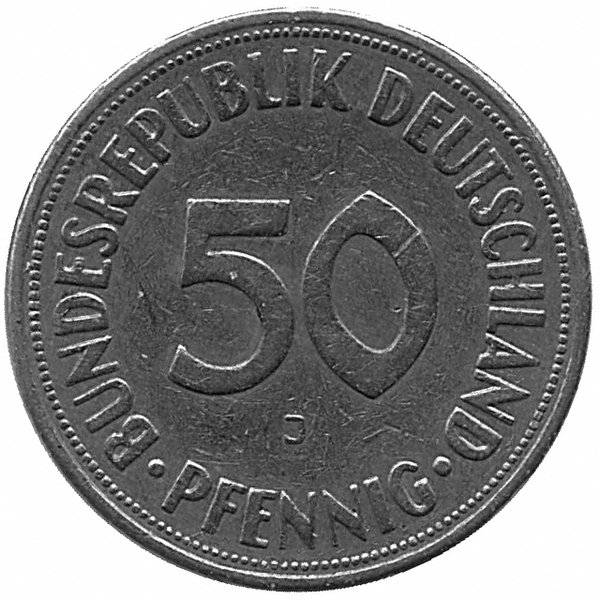 ФРГ 50 пфеннигов 1970 год (J)