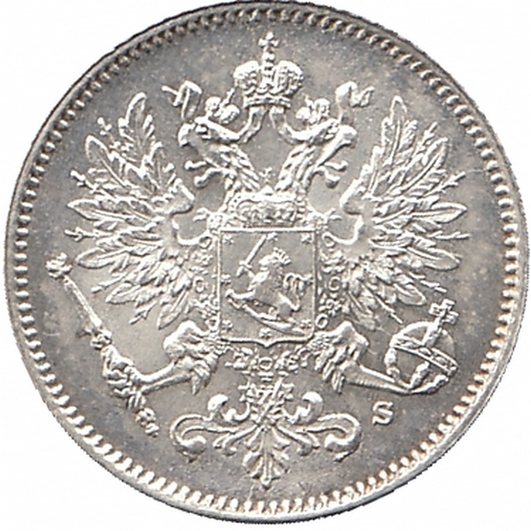 Финляндия (Великое княжество) 25 пенни 1913 год (UNC)