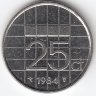 Нидерланды 25 центов 1984 год