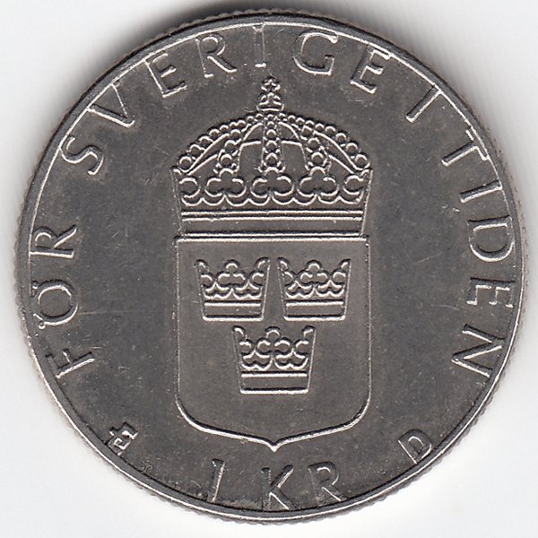 Швеция 1 крона 1988 год